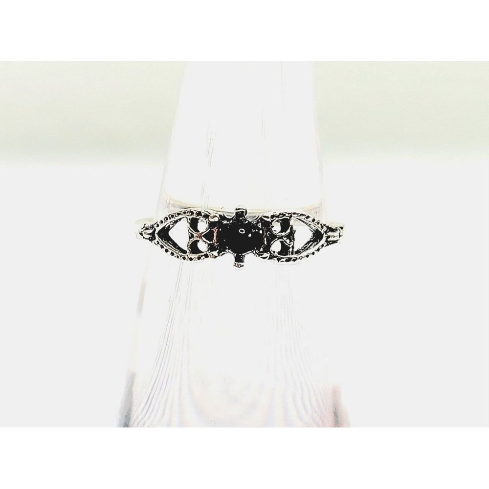Vintage Silver & Black Ring Size 6.5 Women's Jewelry